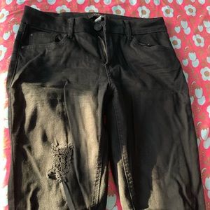 charlotte russe ripped black skinny jeans